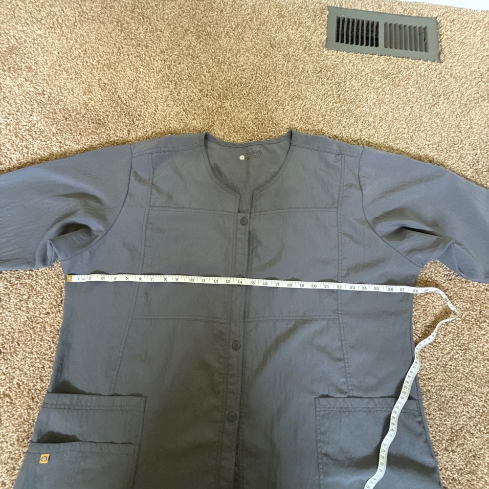 Light Gray Button-Up Medical Scrubs Long Sleeve J… - image 3